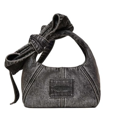 THE BOW DENIM MINI SACK BAG
